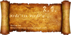 Králik Virág névjegykártya